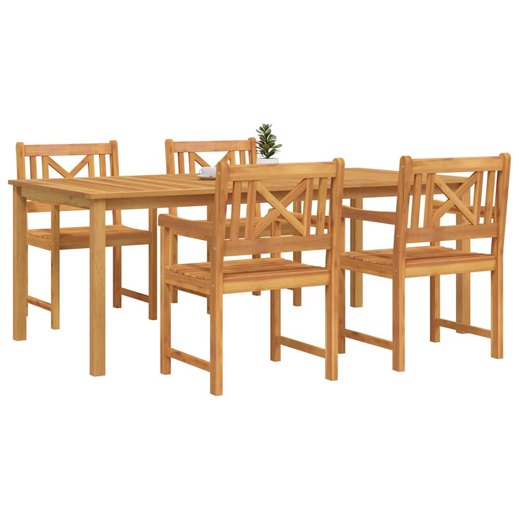 Ensemble de salle à manger pour jardin 5 pcs Marron - XIOS
