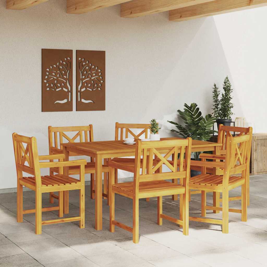 Ensemble de salle à manger pour jardin 7 pcs Marron - XIOS