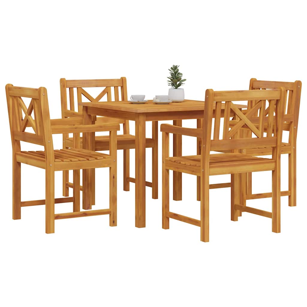 Ensemble de salle à manger pour jardin 5 pcs Marron - XIOS