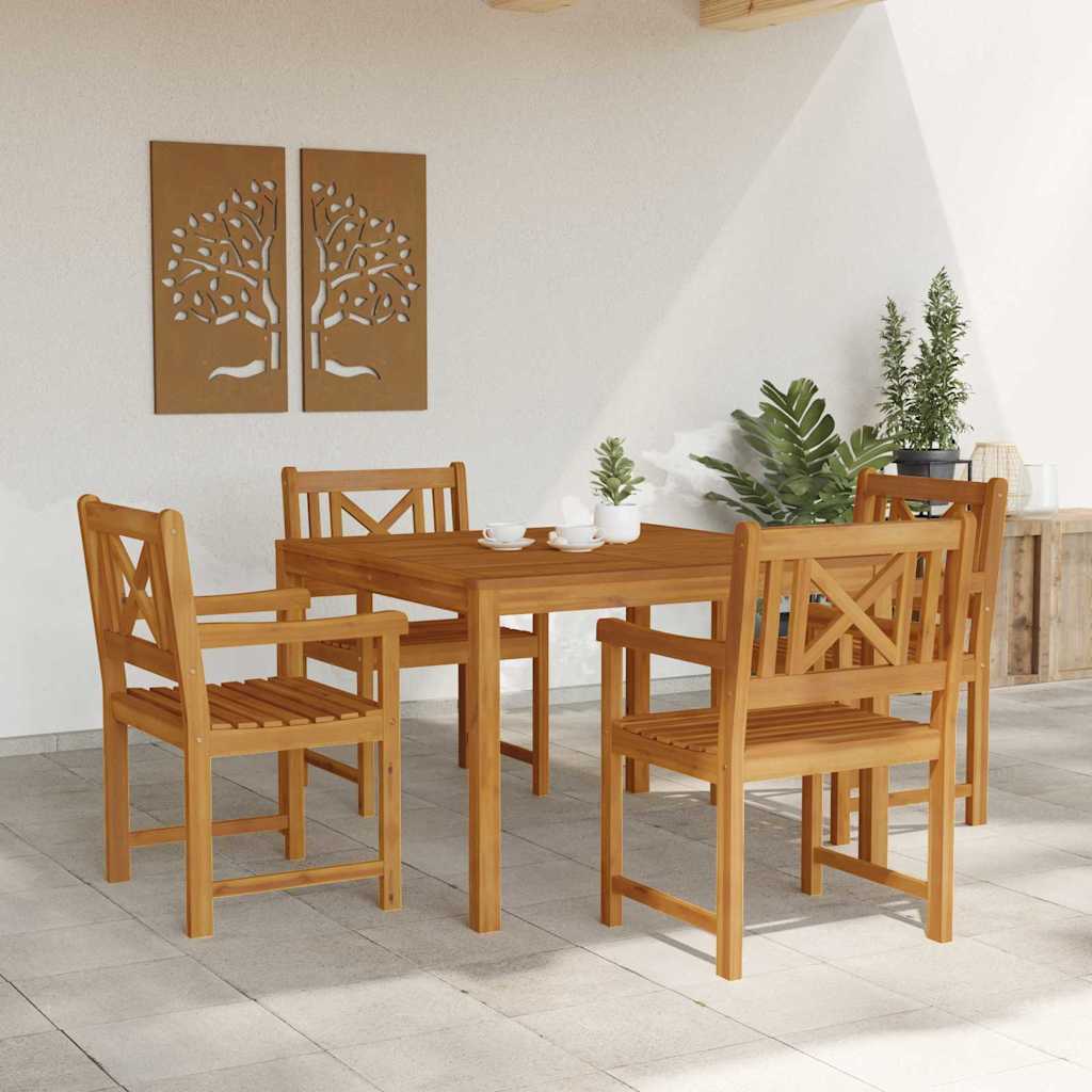 Ensemble de salle à manger pour jardin 5 pcs Marron - XIOS