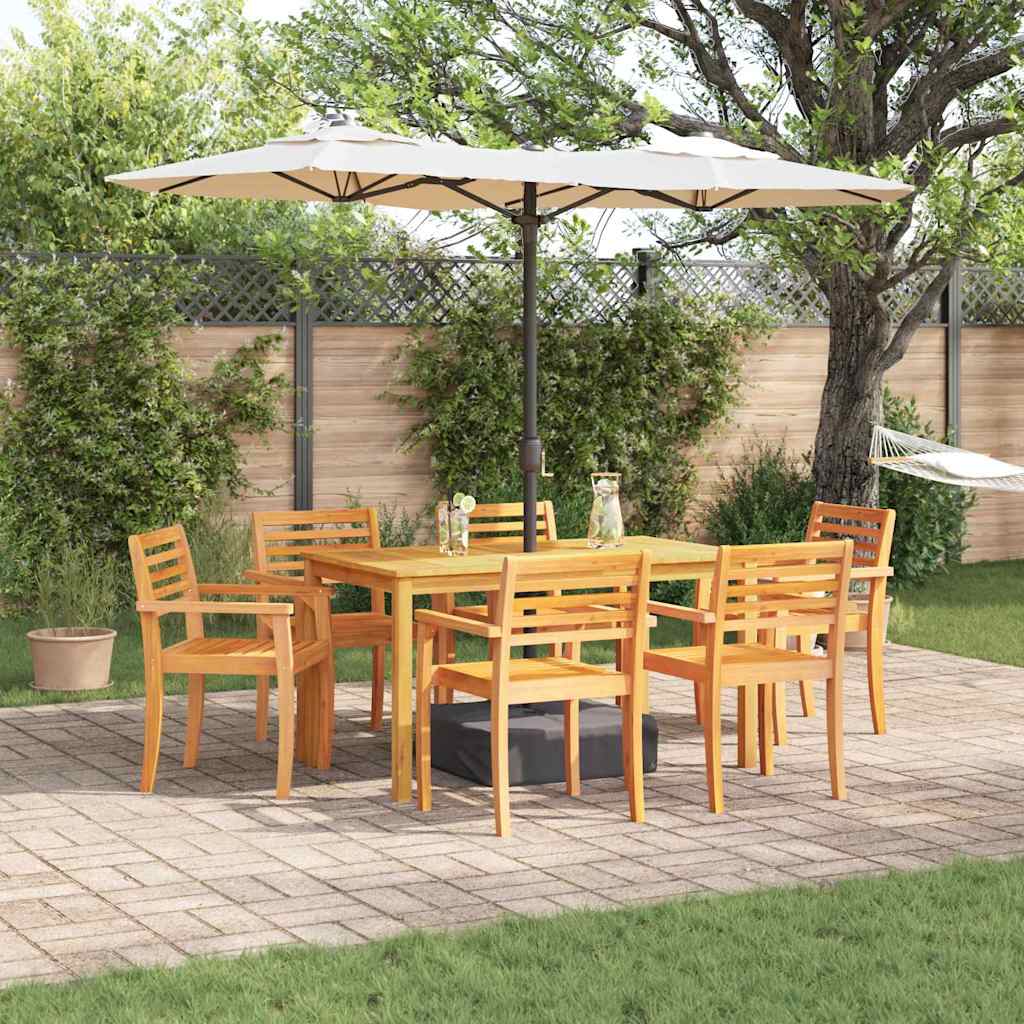 Ensemble de salle à manger pour jardin 7 pcs Marron - XIOS
