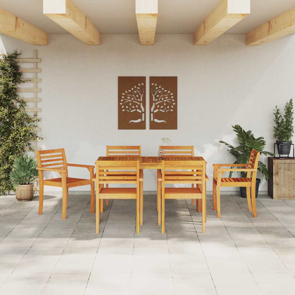 Ensemble de salle à manger pour jardin 7 pcs Marron - XIOS