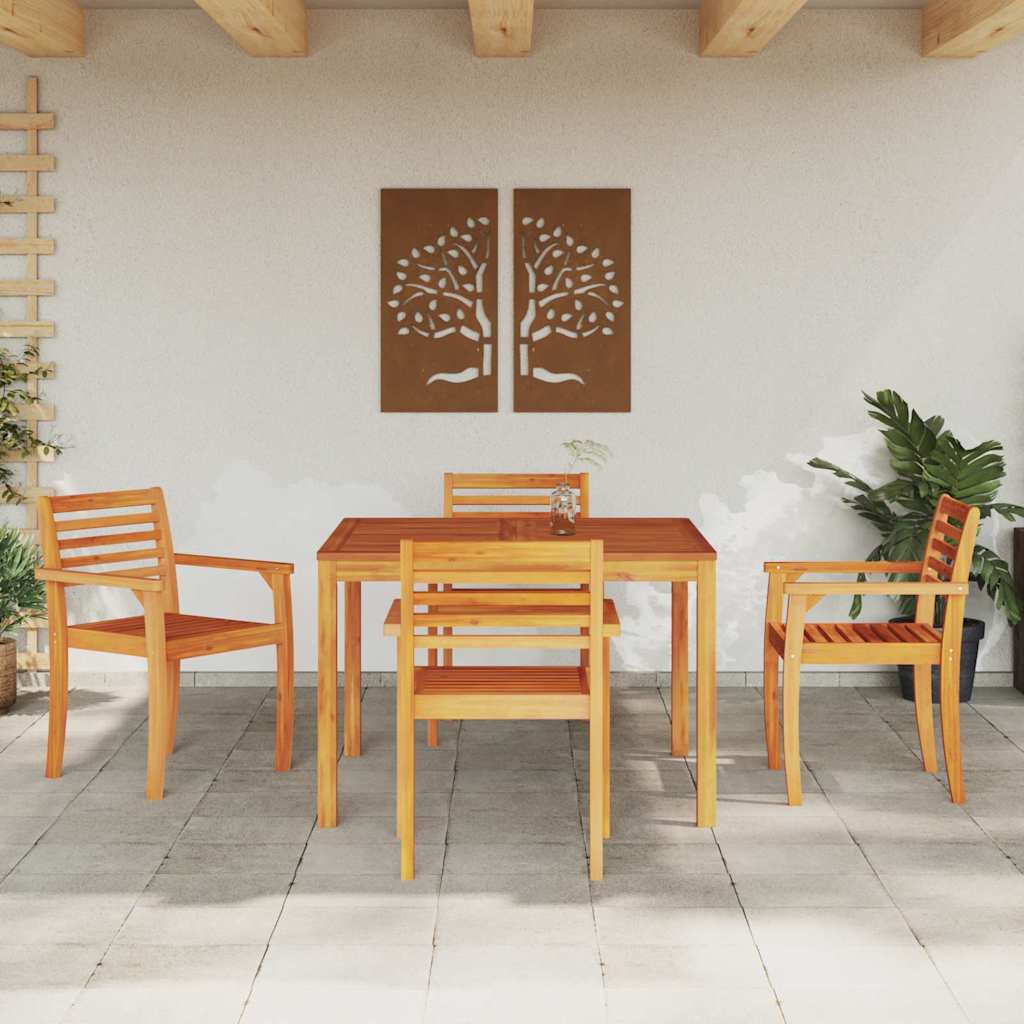 Ensemble de salle à manger pour jardin 5 pcs Marron - XIOS