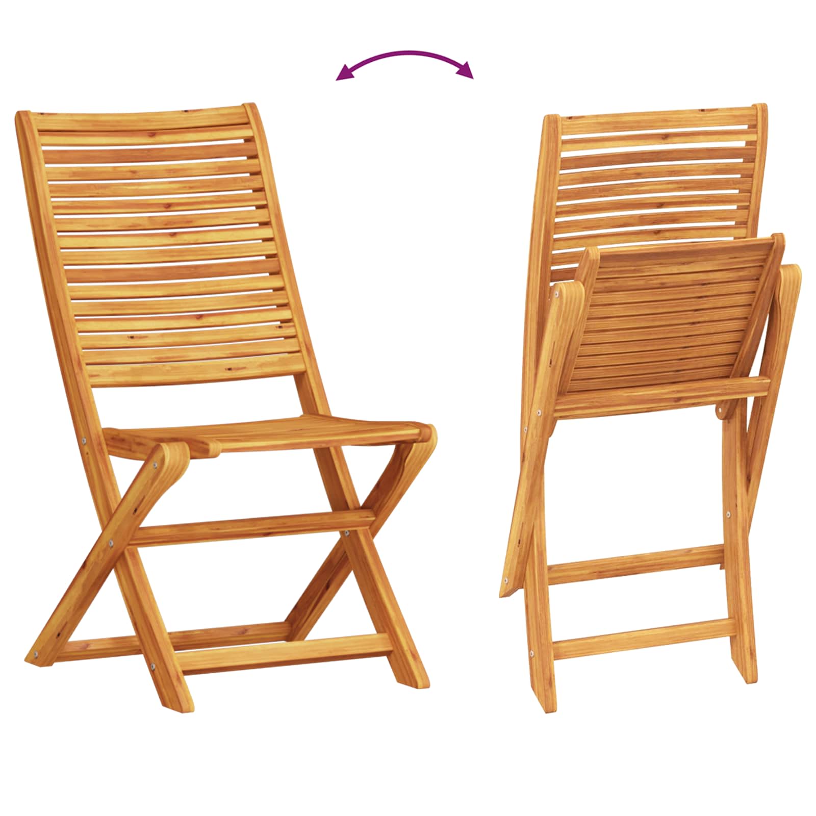 Ensemble bistro pliant 3 pcs Marron Bois d'Acacia Massif - XIOS