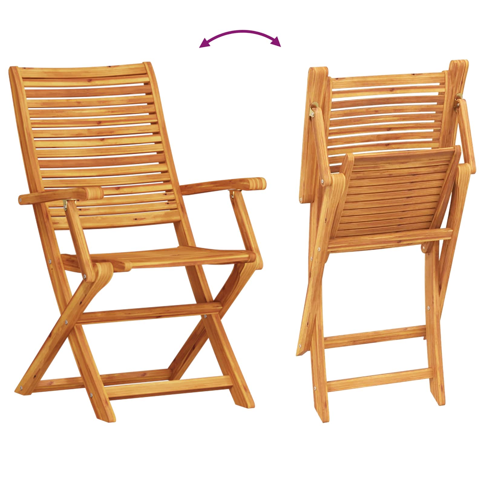 Ensemble bistro pliant 3 pcs Marron Bois d'Acacia Massif - XIOS