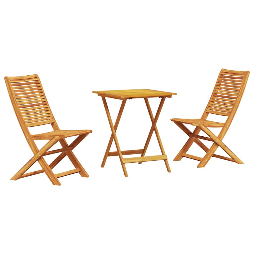 Ensemble bistro pliant 3 pcs Marron Bois d'Acacia Massif - XIOS