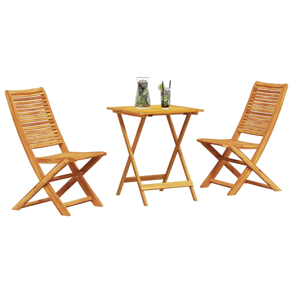 Ensemble bistro pliant 3 pcs Marron Bois d'Acacia Massif - XIOS