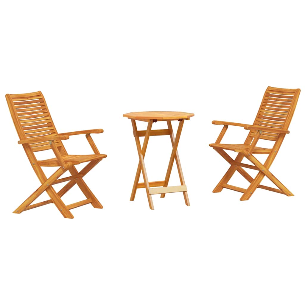 Ensemble bistro pliant 3 pcs Marron Bois d'Acacia Massif - XIOS