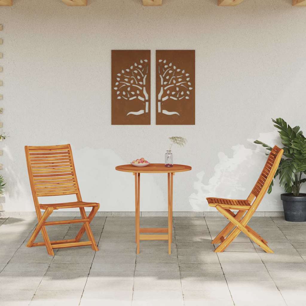 Ensemble bistro pliant 3 pcs Marron Bois d'Acacia Massif - XIOS