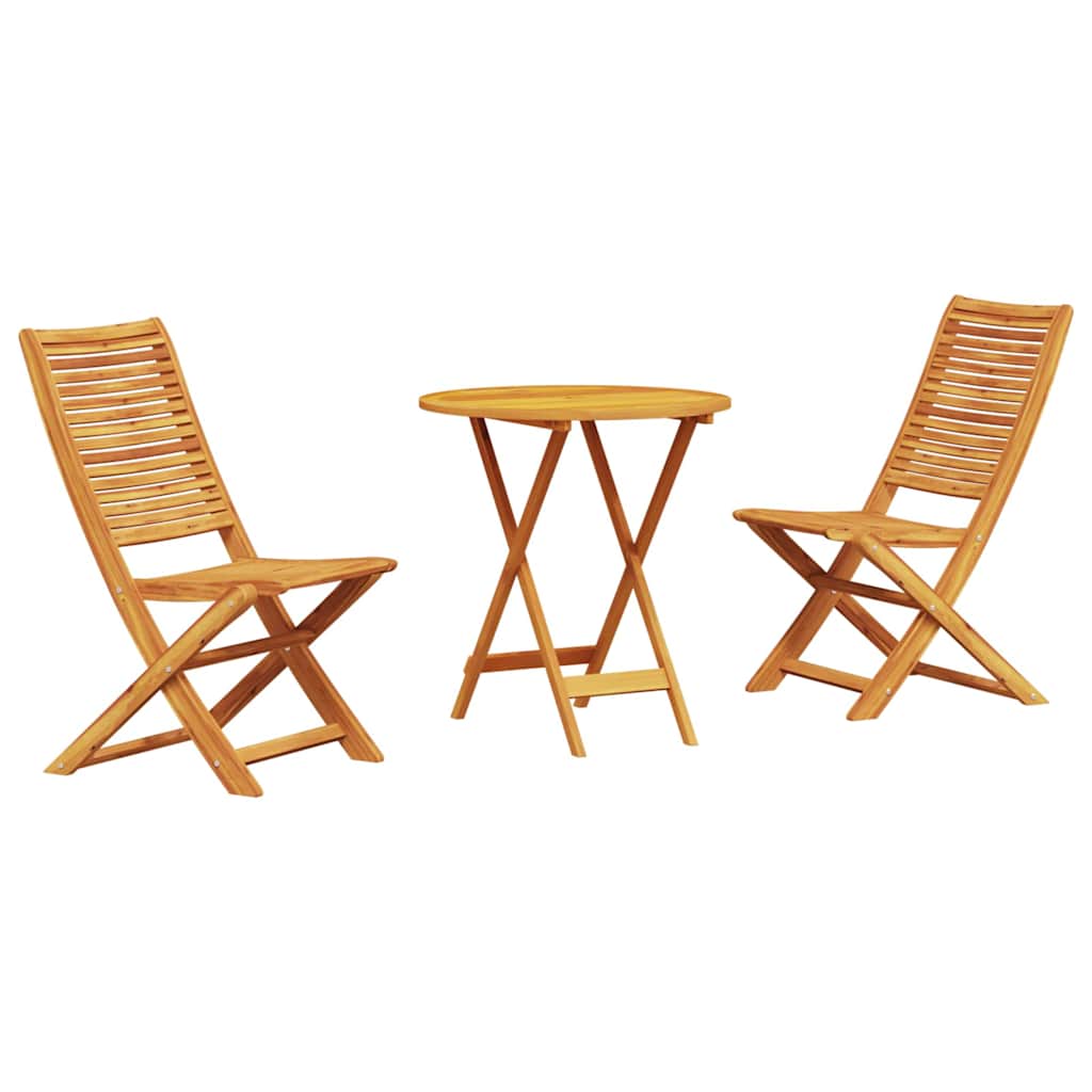 Ensemble bistro pliant 3 pcs Marron Bois d'Acacia Massif - XIOS