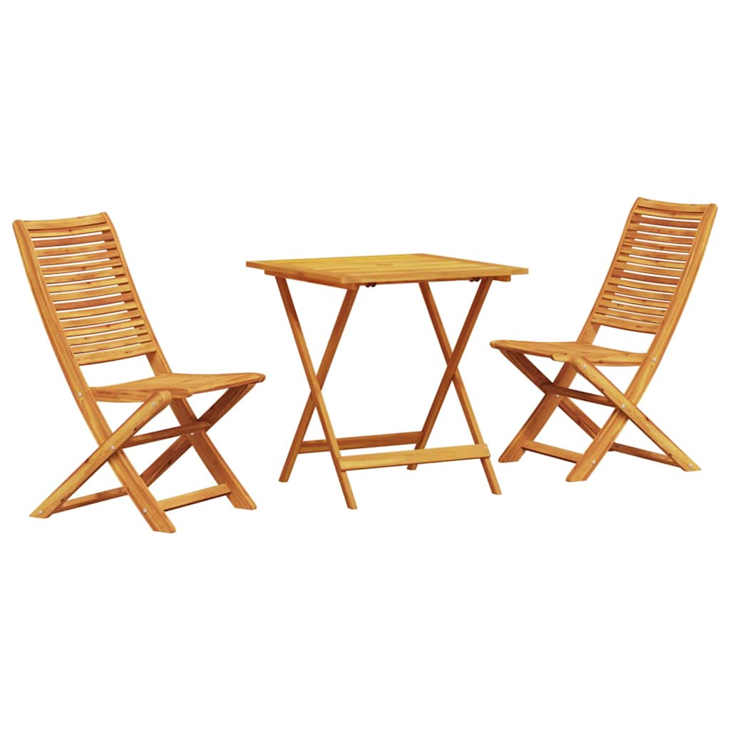 Ensemble bistro pliant 3 pcs Marron Bois d'Acacia Massif - XIOS