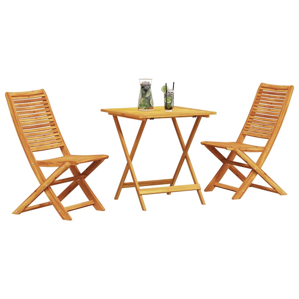 Ensemble bistro pliant 3 pcs Marron Bois d'Acacia Massif - XIOS