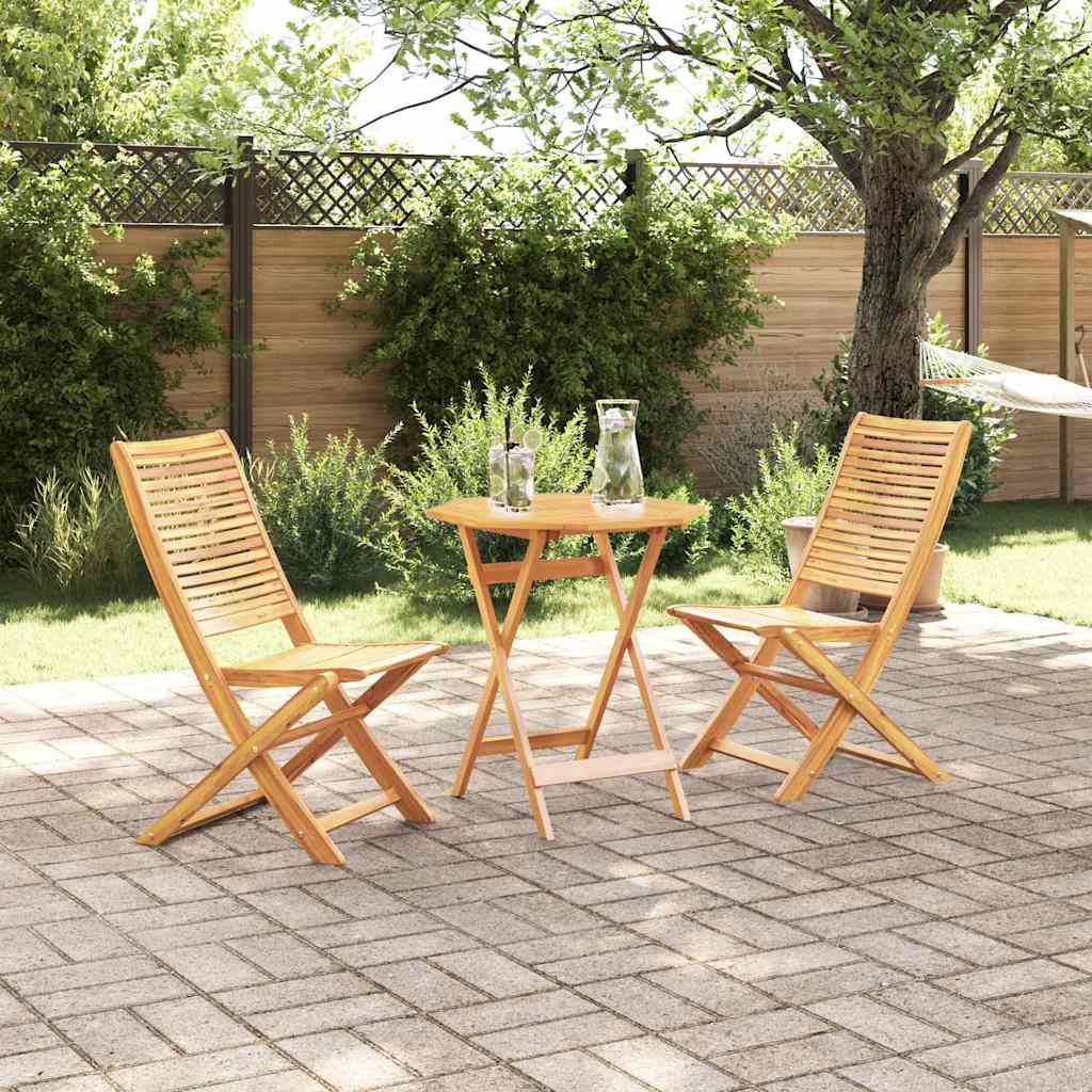 Ensemble bistro pliant 3 pcs Marron Bois d'Acacia Massif - XIOS