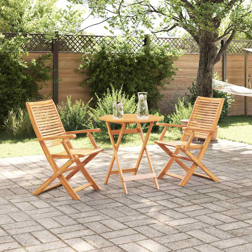 Ensemble bistro pliant 3 pcs Marron Bois d'Acacia Massif - XIOS
