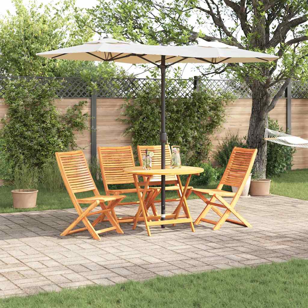 Ensemble de salle à manger pour jardin 5 pcs Marron