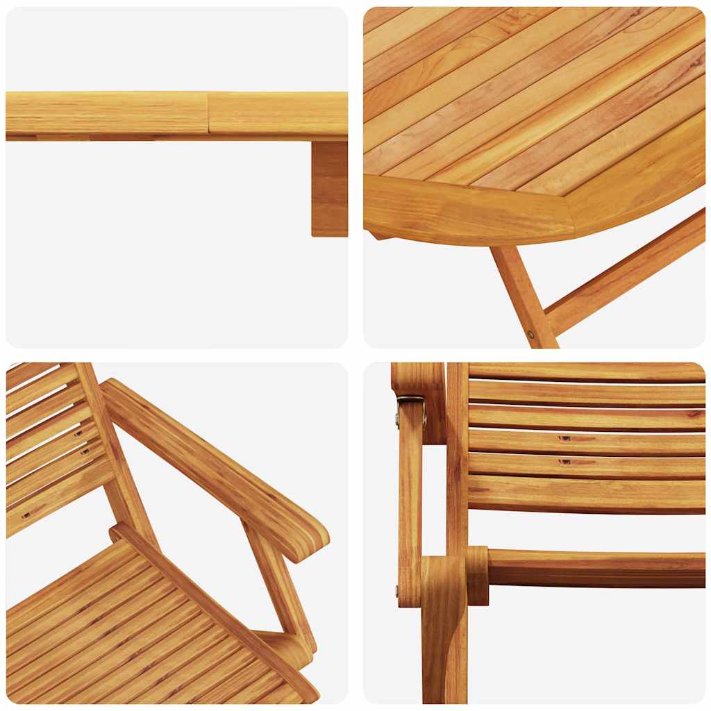 Ensemble de salle à manger pour jardin 5 pcs Marron