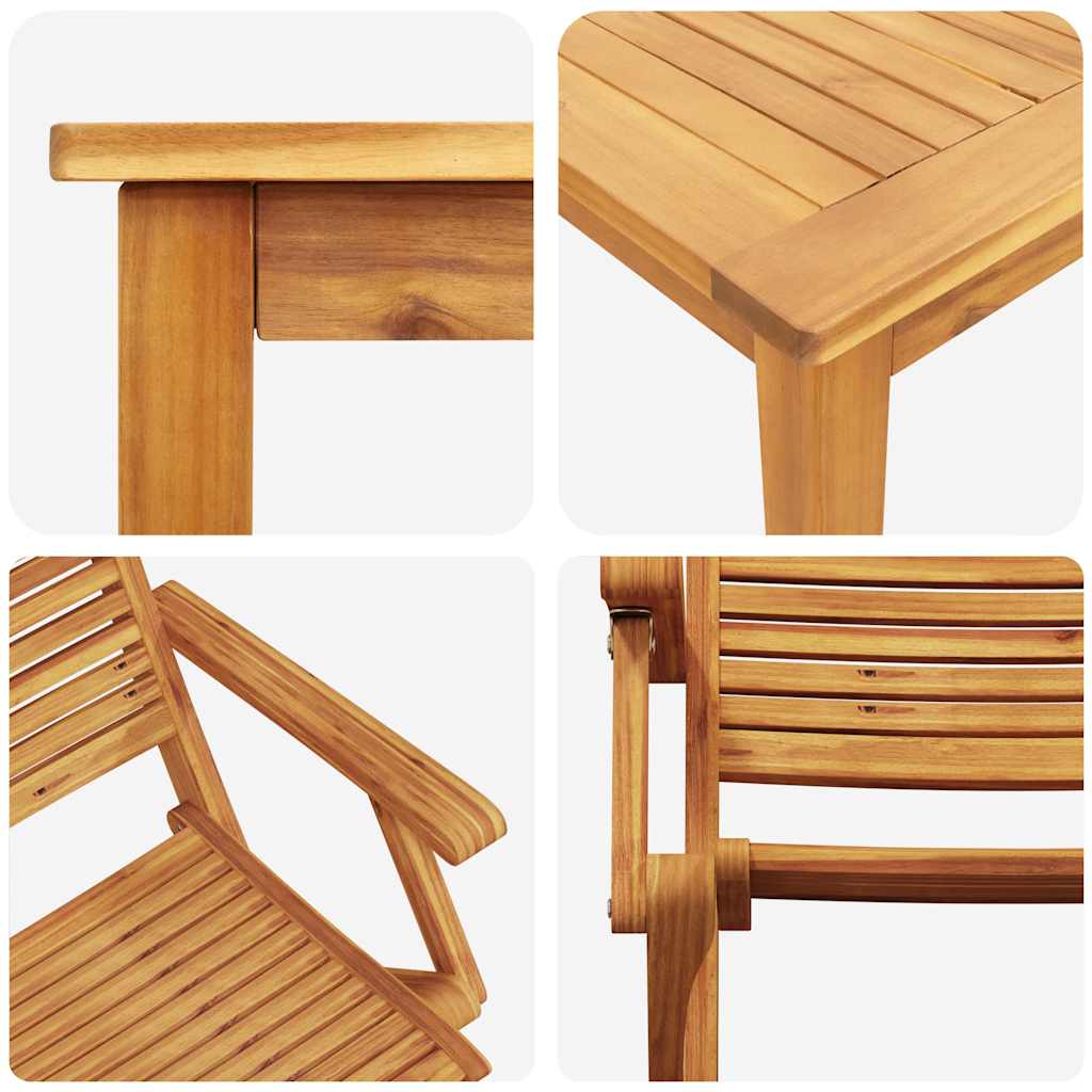 Ensemble de salle à manger pour jardin 5 pcs Marron