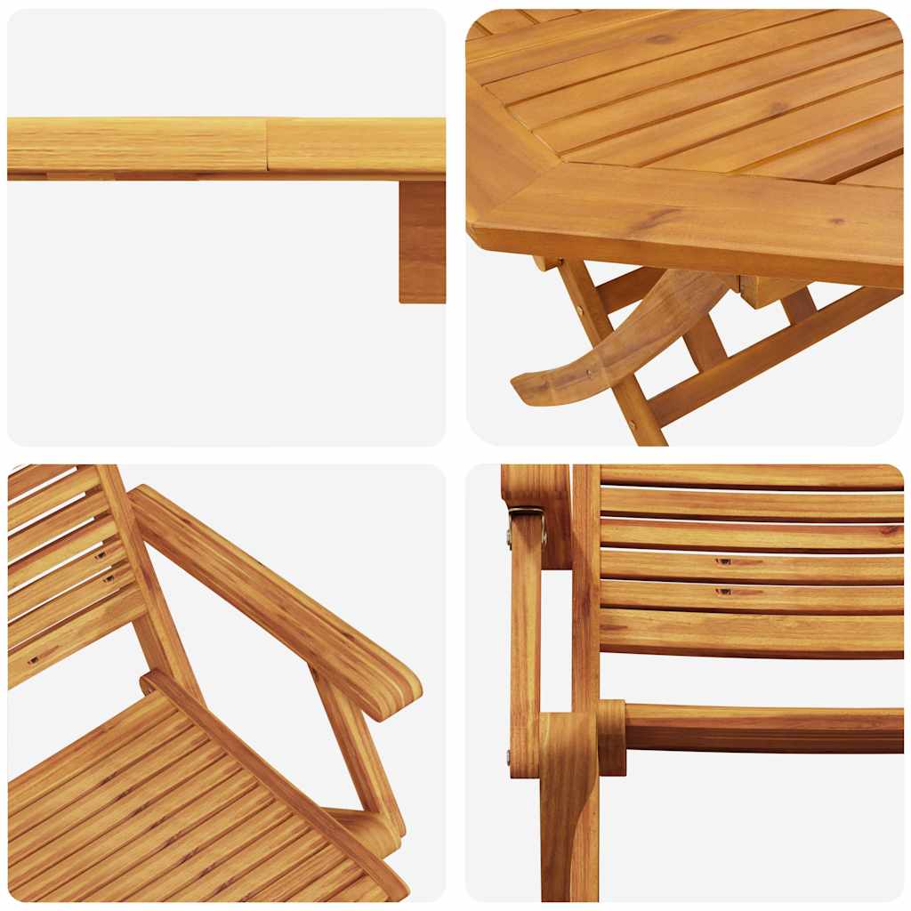 Ensemble de salle à manger pour jardin 5 pcs Marron - XIOS
