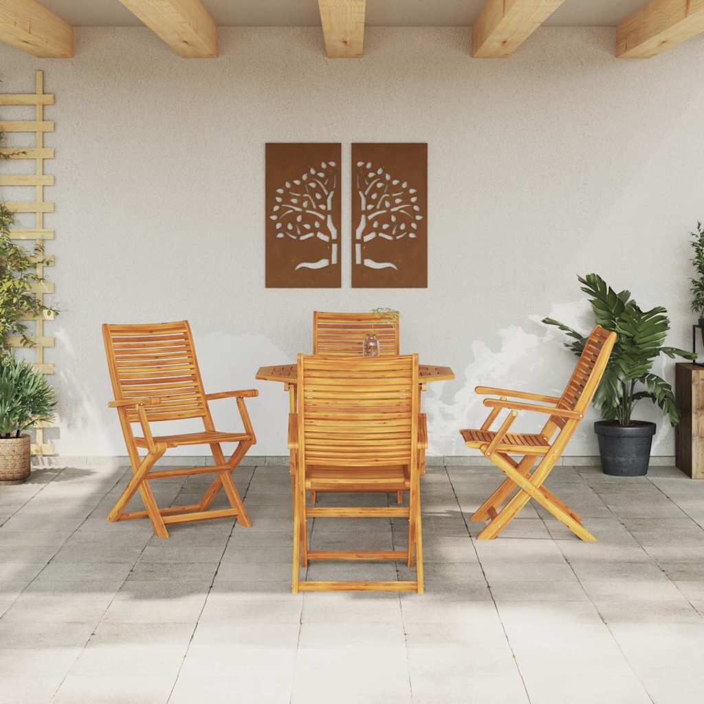 Ensemble de salle à manger pour jardin 5 pcs Marron - XIOS