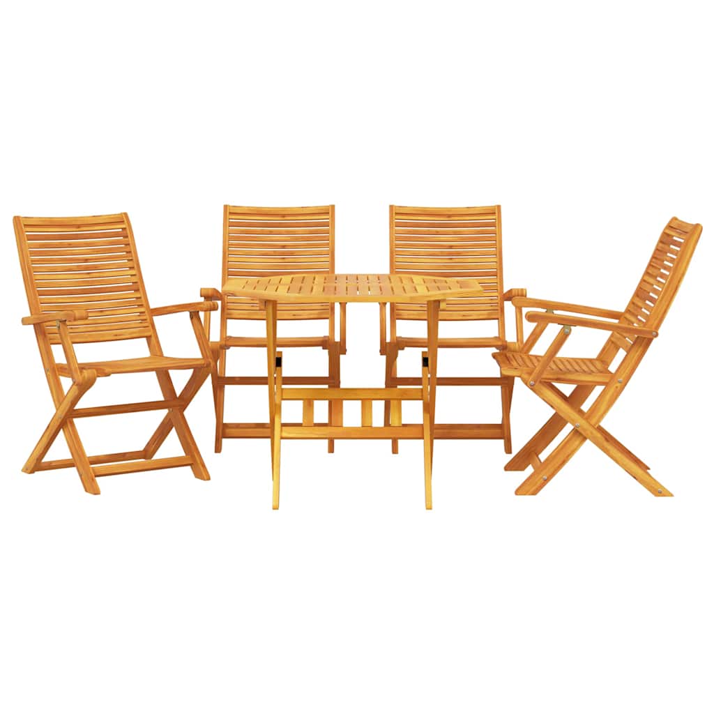 Ensemble de salle à manger pour jardin 5 pcs Marron - XIOS
