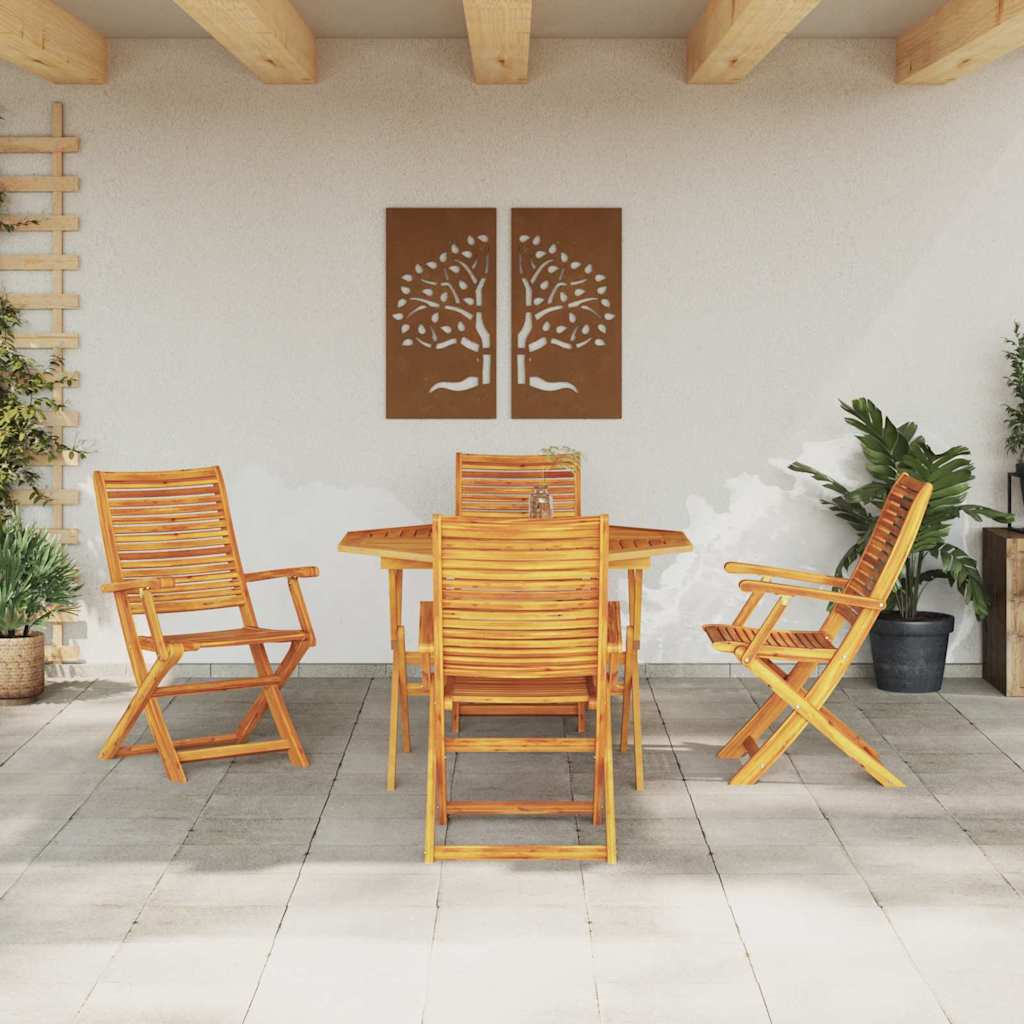 Ensemble de salle à manger pour jardin 5 pcs Marron - XIOS