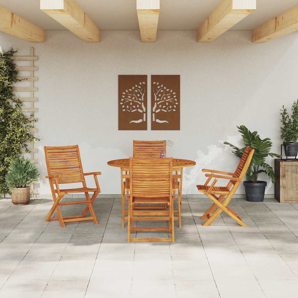 Ensemble de salle à manger pour jardin 5 pcs Marron - XIOS