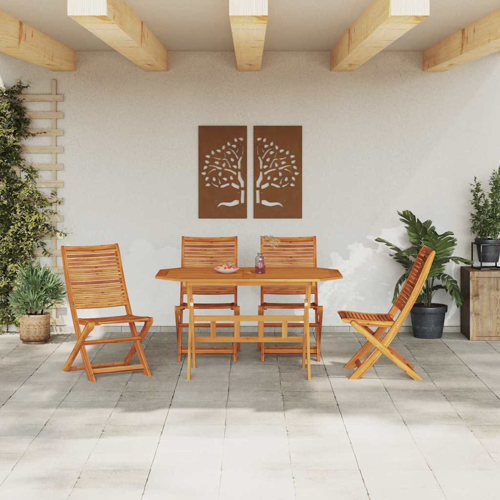 Ensemble de salle à manger pour jardin 5 pcs Marron - XIOS