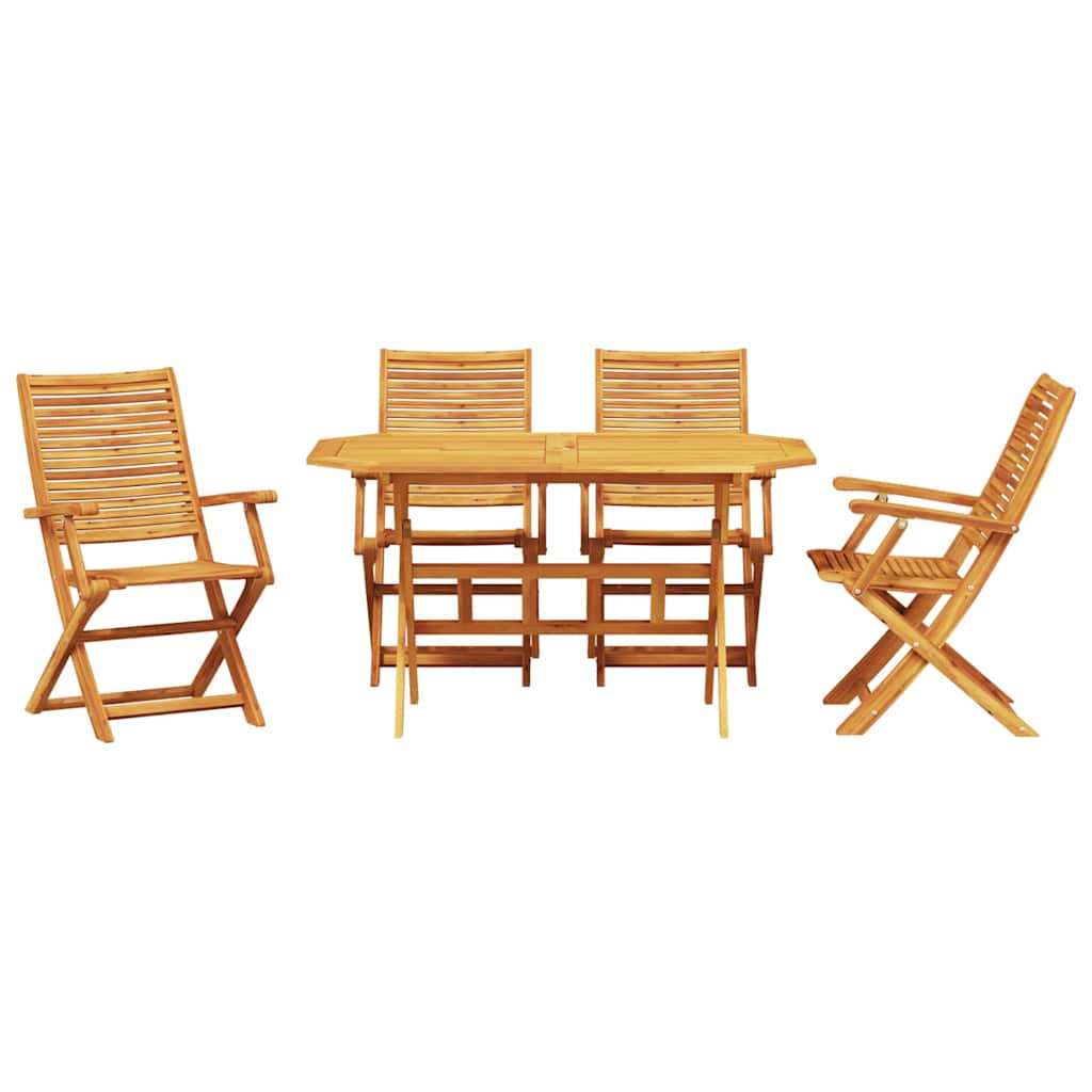 Ensemble de salle à manger pour jardin 5 pcs Marron - XIOS