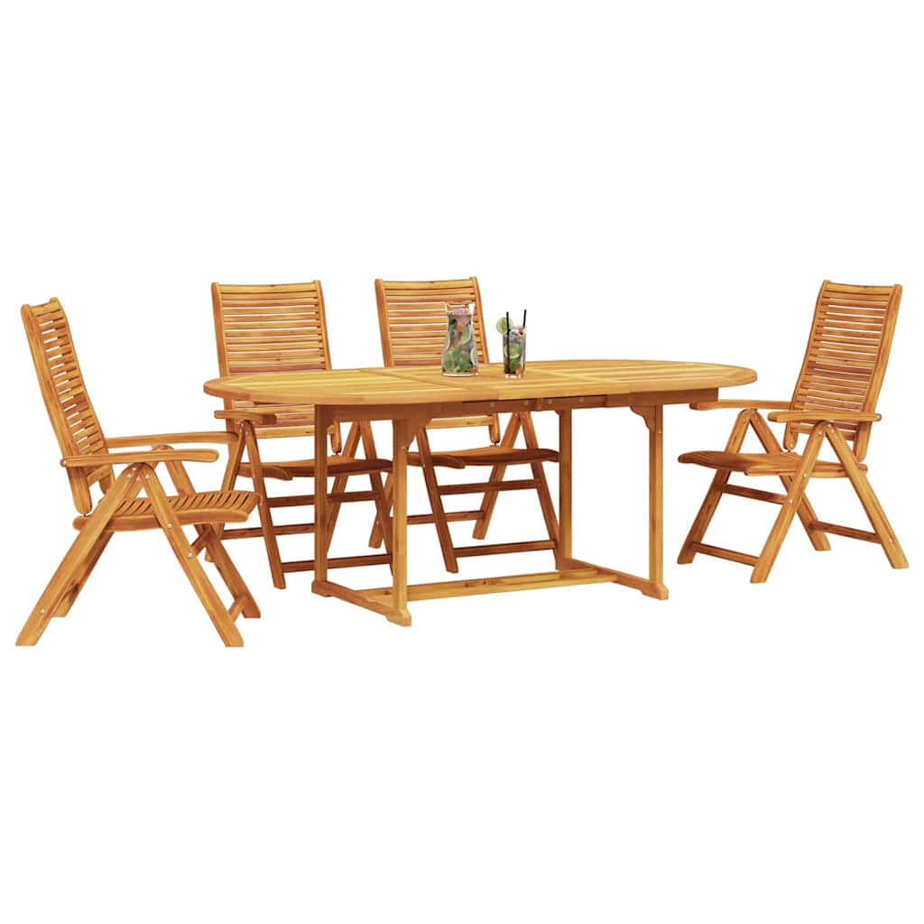 Ensemble de salle à manger pour jardin 5 pcs Marron - XIOS