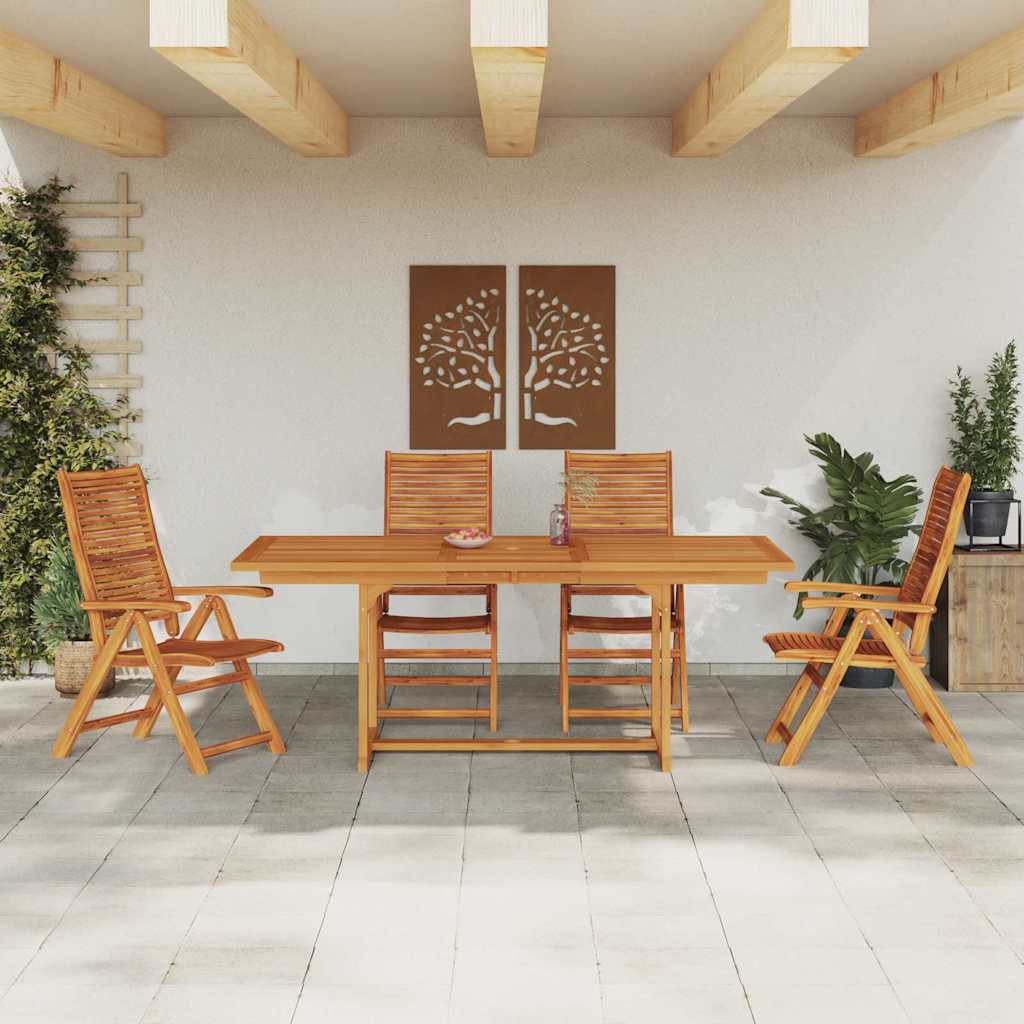 Ensemble de salle à manger pour jardin 5 pcs Marron - XIOS