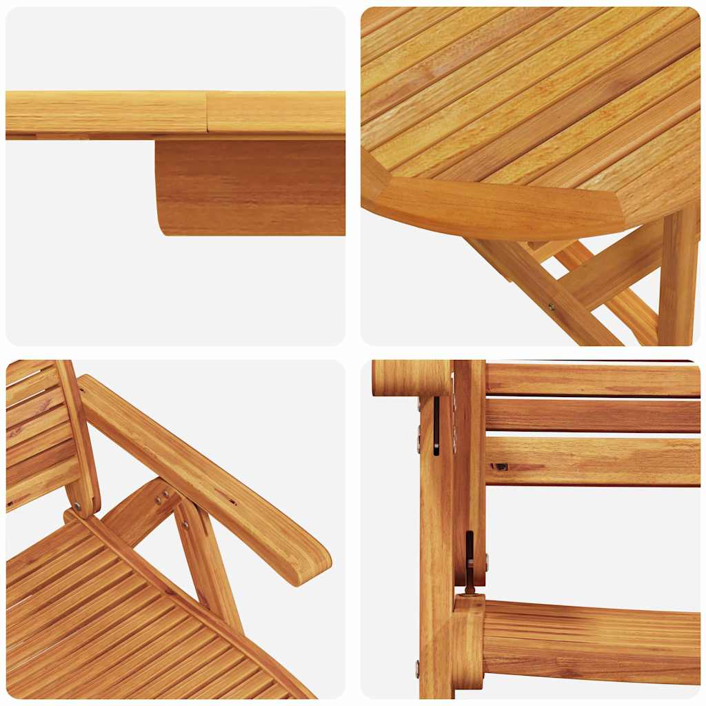 Ensemble de salle à manger pour jardin 5 pcs Marron - XIOS