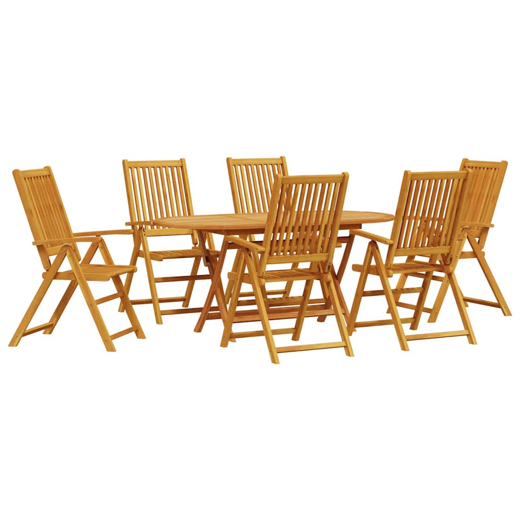 Ensemble de salle à manger pour jardin 7 pc Marron