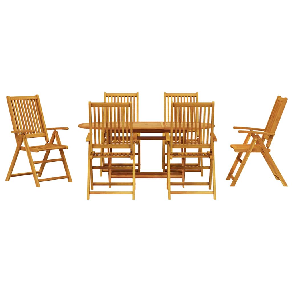 Ensemble de salle à manger pour jardin 7 pc Marron