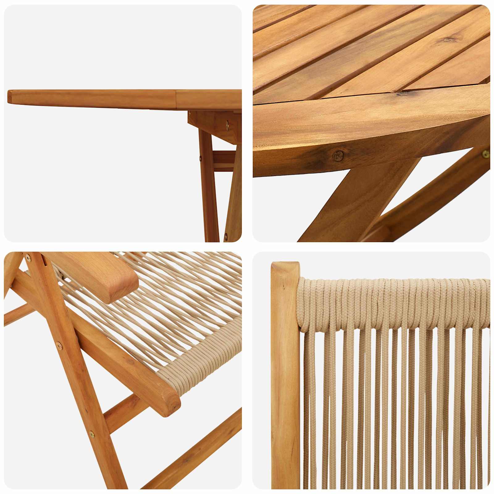 Ensemble de salle à manger pour jardin 5 pc Beige
