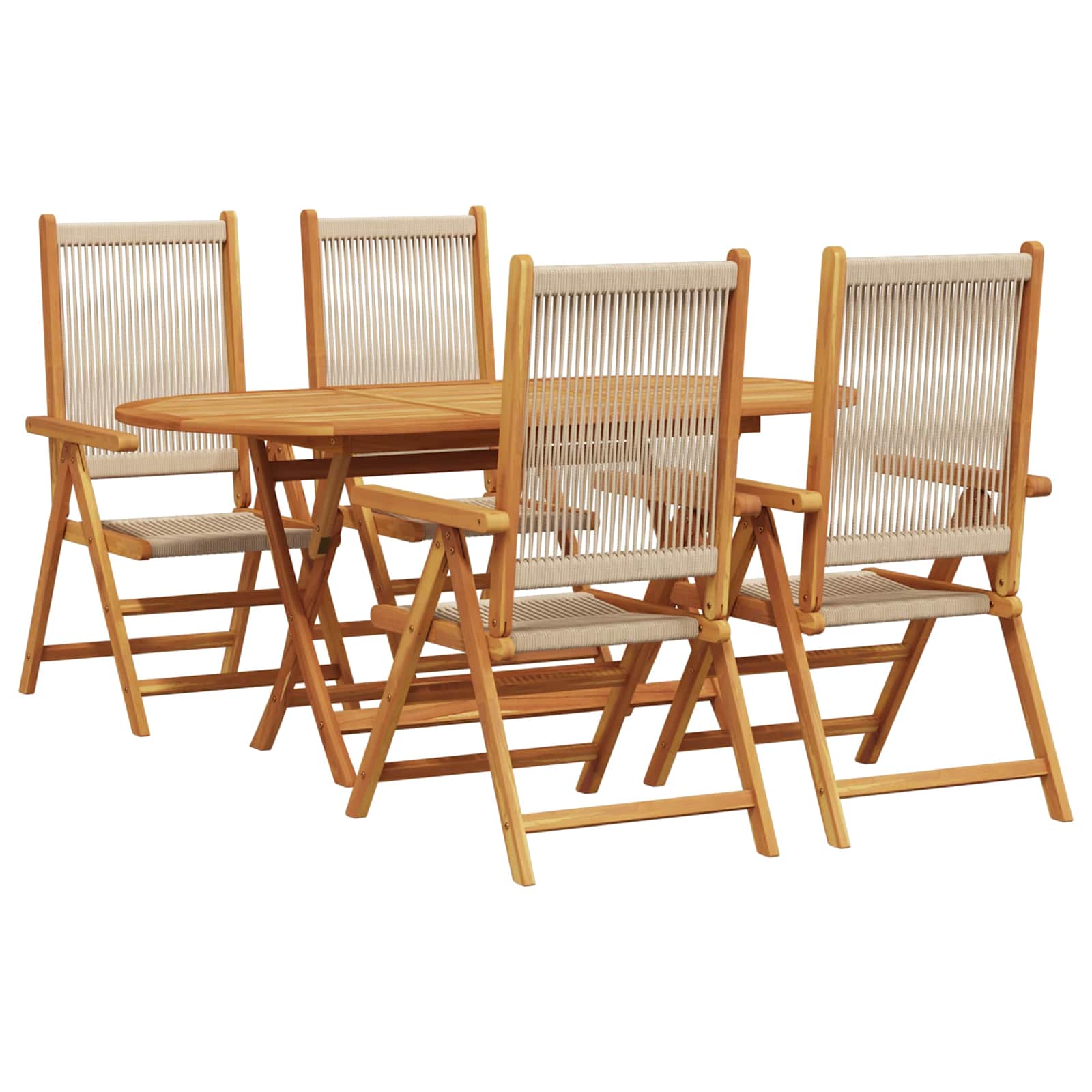 Ensemble de salle à manger pour jardin 5 pc Beige
