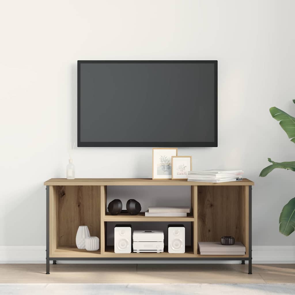 Meuble TV chêne artisanal 102 x 35 x 45 cm Bois d'ingénierie - XIOS