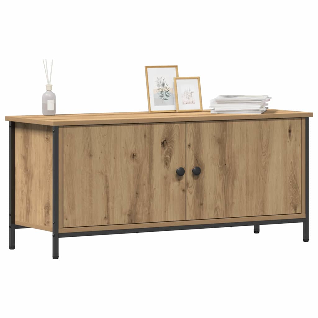 Meuble TV chêne artisanal 100 x 35 x 45 cm Bois d'ingénierie - XIOS