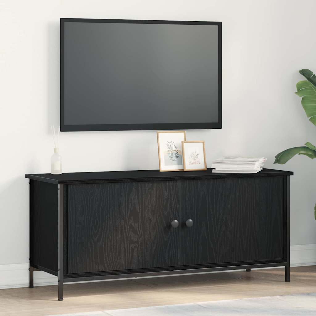 Meuble TV Chêne noir 100 x 35 x 45 cm Bois d'ingénierie - XIOS