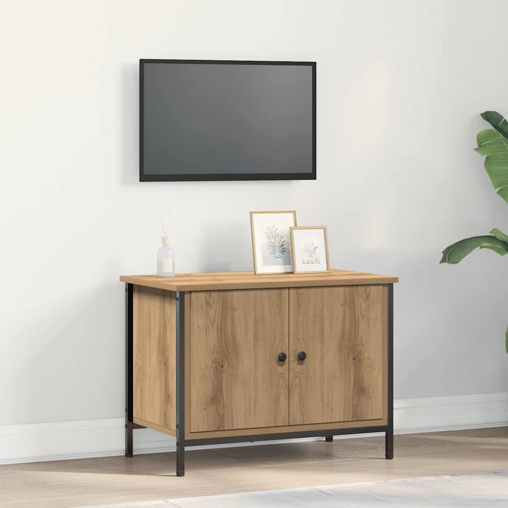Meuble TV chêne artisanal 60 x 35 x 45 cm Bois d'ingénierie - XIOS