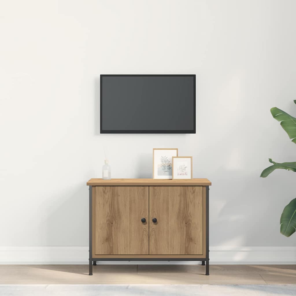 Meuble TV chêne artisanal 60 x 35 x 45 cm Bois d'ingénierie - XIOS