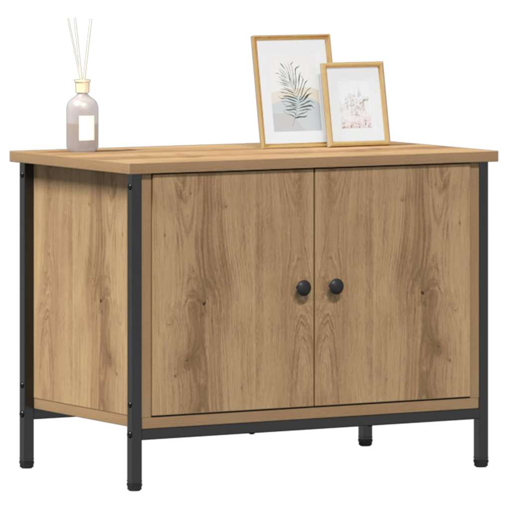 Meuble TV chêne artisanal 60 x 35 x 45 cm Bois d'ingénierie - XIOS