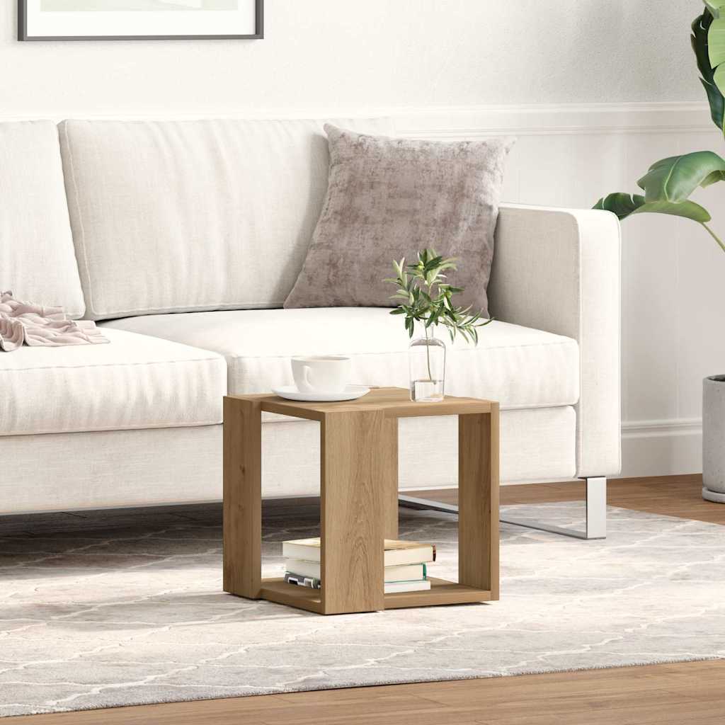 Table basse chêne artisanal 32 x 32 x 30 cm Bois d'ingénierie - XIOS
