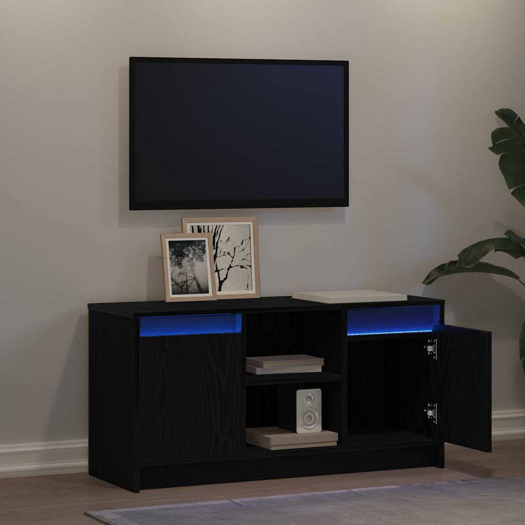 Meuble TV Noir 100 x 34 x 50 cm Bois d'ingénierie - XIOS