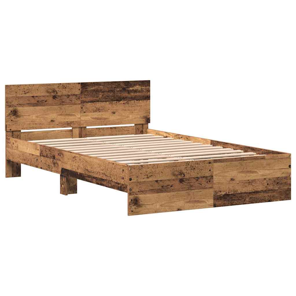 Cadre de lit avec tête de lit Bois Ancien 120 x 190 cm - XIOS