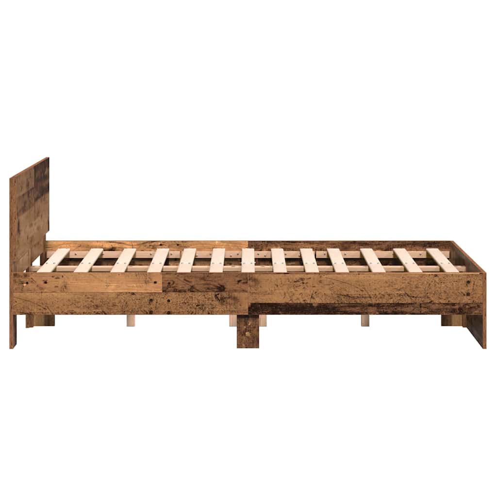 Cadre de lit avec tête de lit Bois Ancien 120 x 190 cm - XIOS