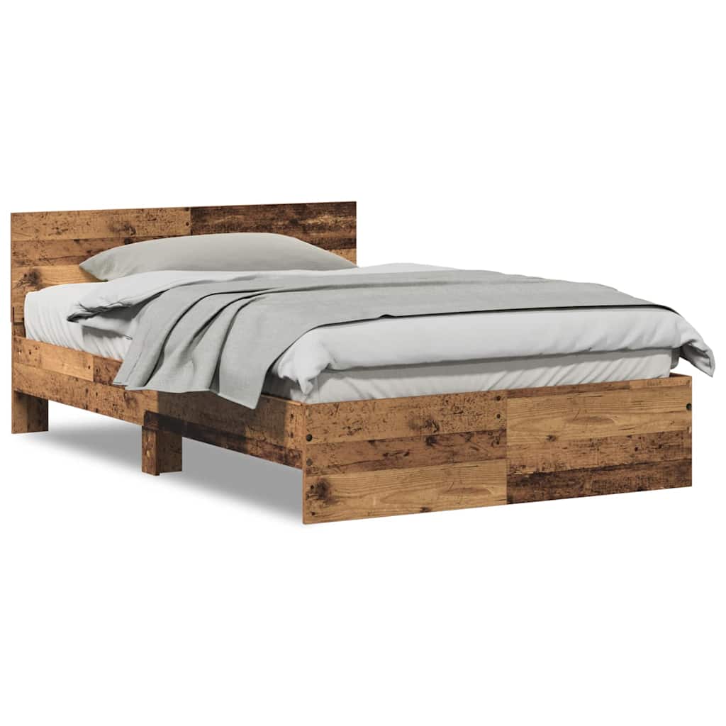 Cadre de lit avec tête de lit Bois Ancien 120 x 190 cm - XIOS