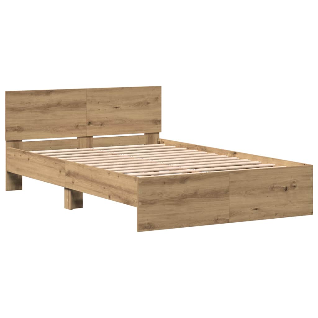 Cadre de Lit Chêne artisanal 120 x 190 cm Bois d'ingénierie - XIOS