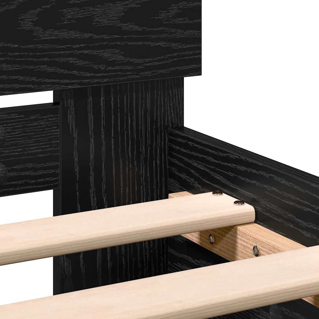 Cadre de Lit Chêne noir 120 x 190 cm Bois d'ingénierie - XIOS