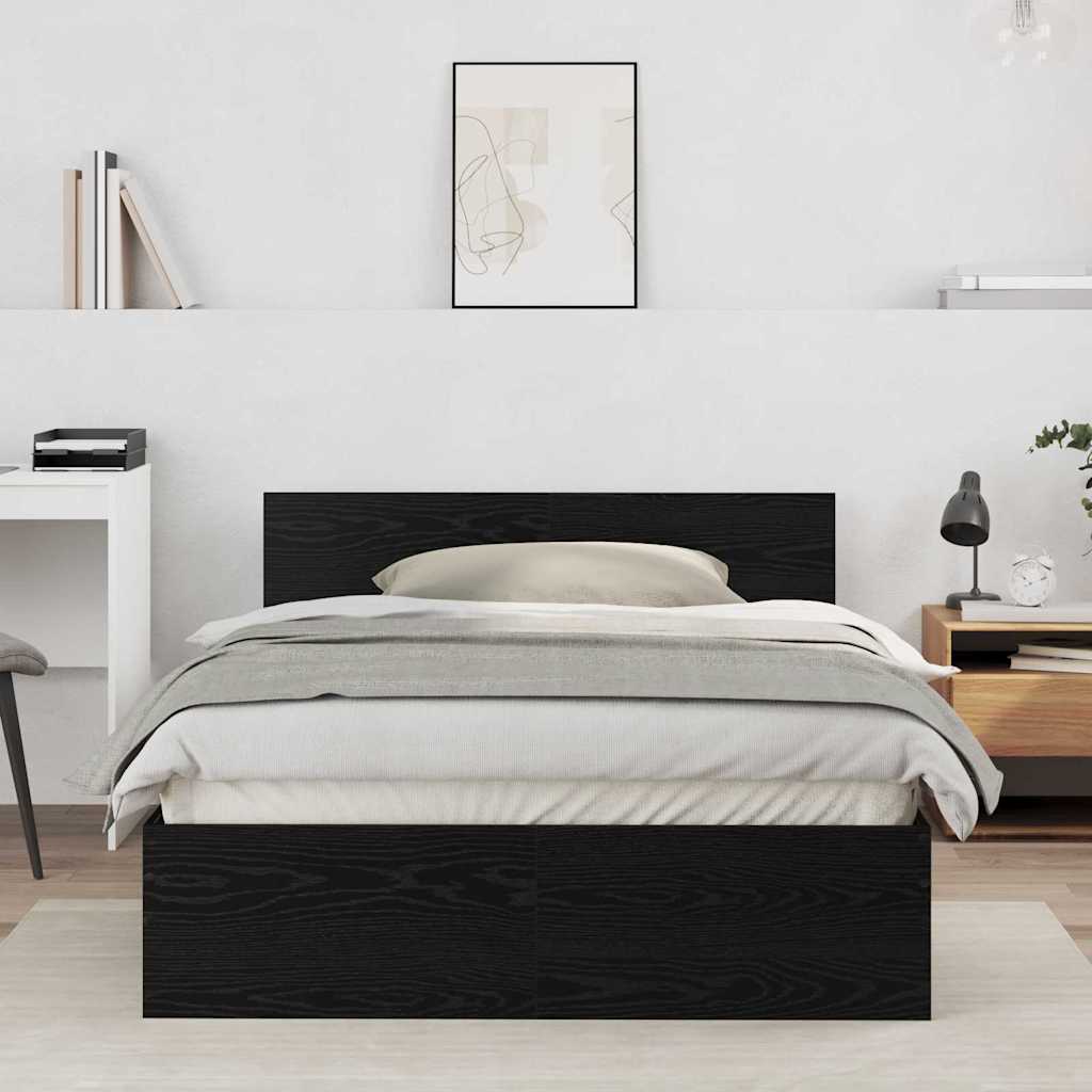 Cadre de lit avec tête de lit Chêne noir 193 x 125 x 70 cm