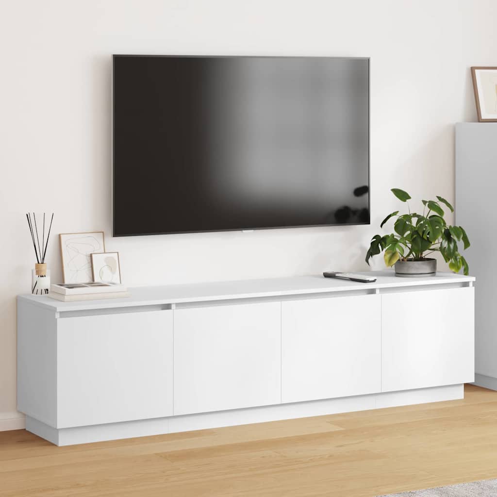 Meuble TV avec LED Blanc 180 x 38 x 49 cm Bois d'ingénierie - XIOS
